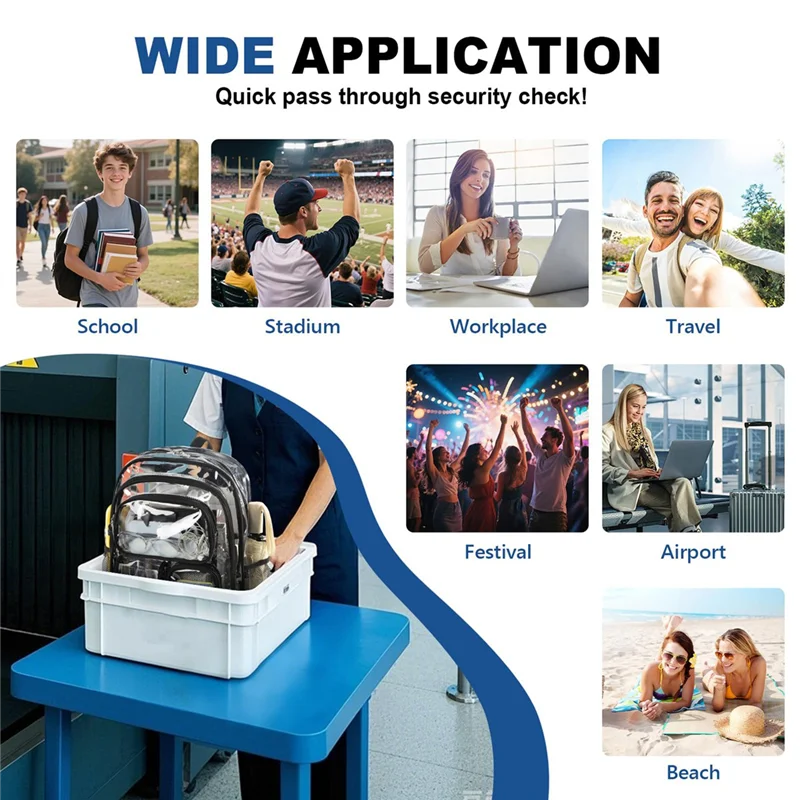 ABAC-Mochilas transparentes con accesorios, mochilas escolares transparentes para adolescentes, niños y niñas, para bolsas para portátiles transparentes de primaria