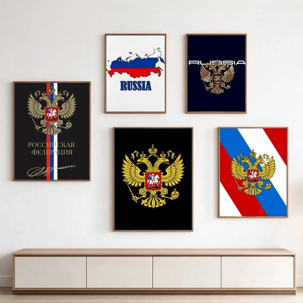 Digital Development Russia Flag  Poster High Quality Dorm Living Room Aesthetic Wall Decoration Painting Stickers Gift