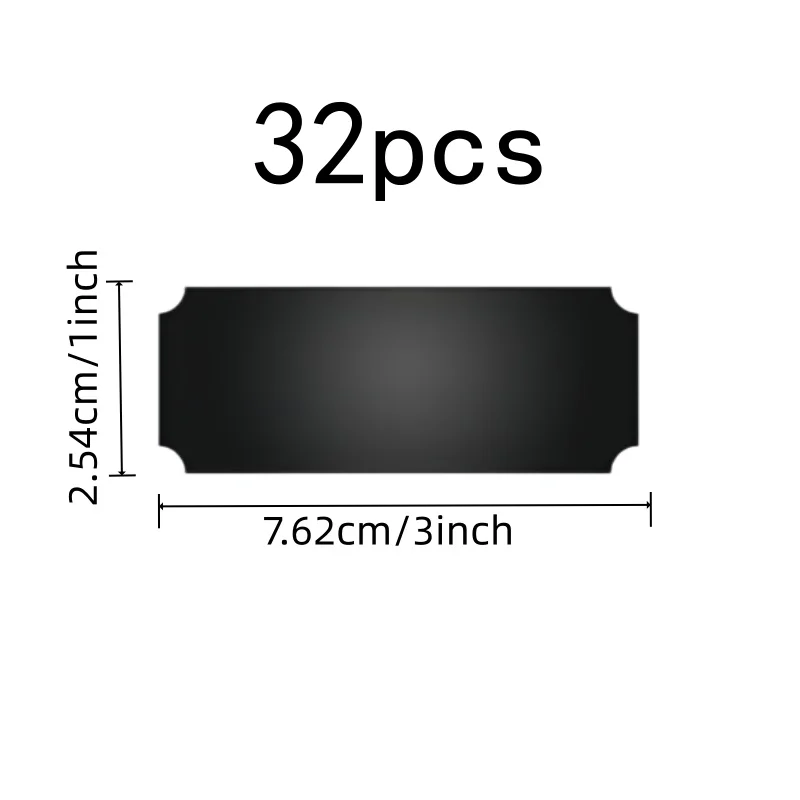 32 pcs Blank Name Badges, Durable Scratch Resistant, Office Desk Labeling Meeting Table Signs, Black Finish Surface
