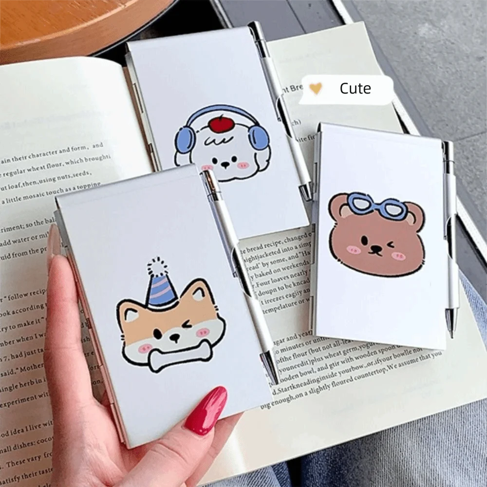 Refillable Paper Pocket Notebook Pen Holder Aluminum Cover Metal Notepad Portable Size With Pen Travel Notepad Office Use
