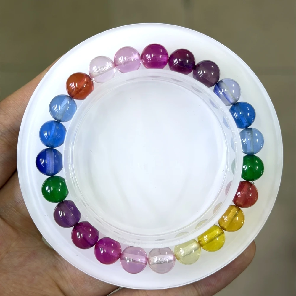 8.0mm Color Synthetic Corundum Round Beads Full Hole Loose Beads For Bracelet Bangle DIY Jewelry Making