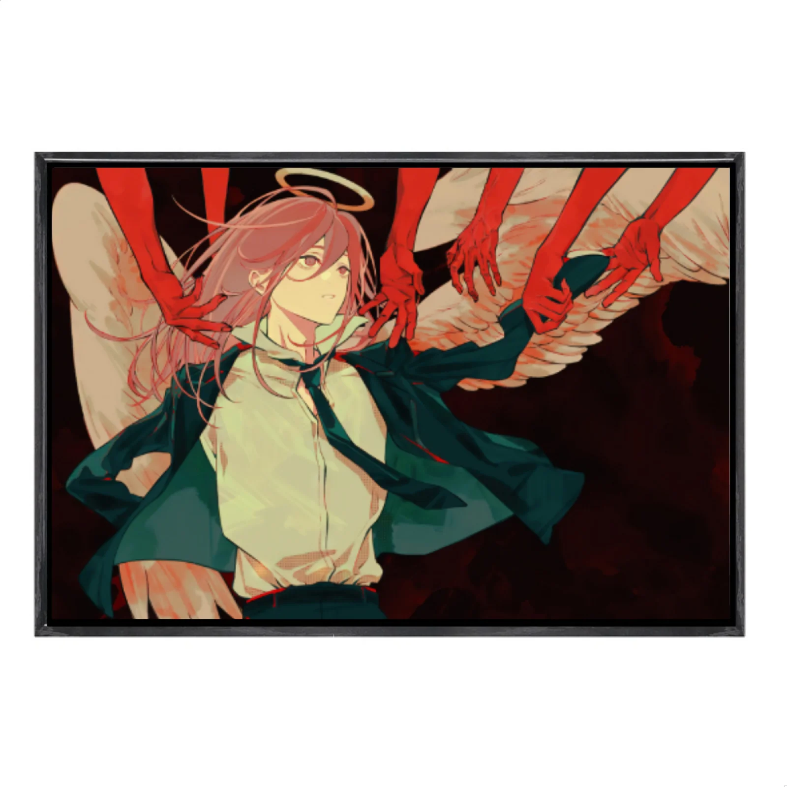 

Japanese Manga Multi-Size Canvas Poster Double Framed Wall Art, Chainsaw Man Home Decor for Living Room Bedroom