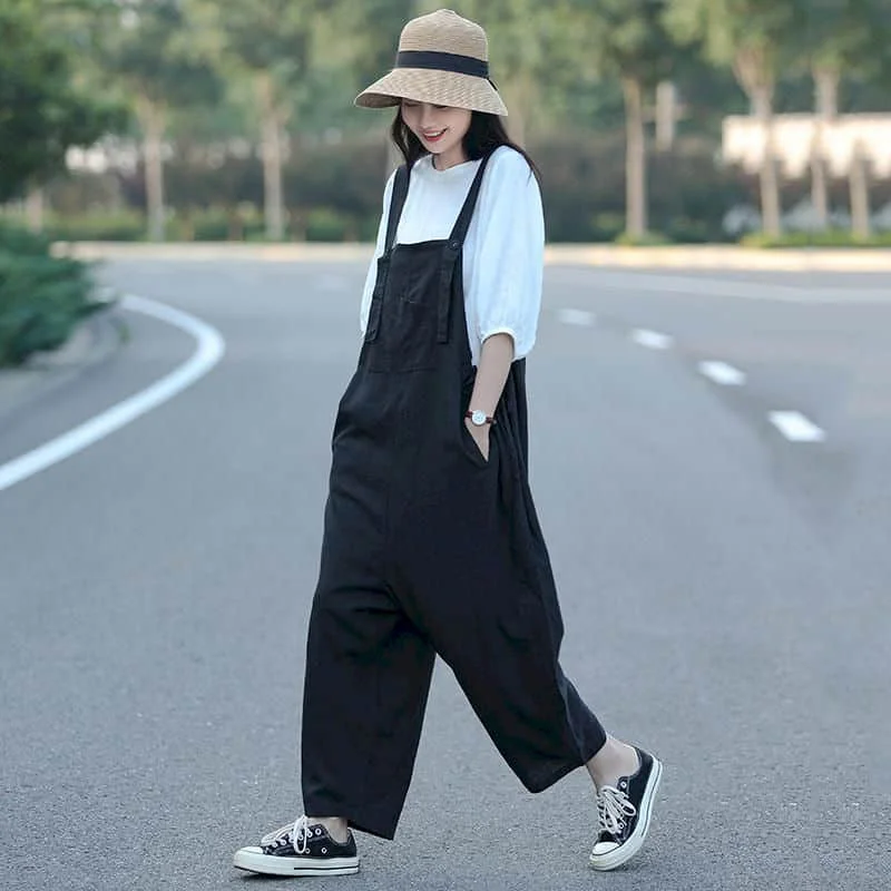 

Комбинезоны для снижения возраста, штаны-шаровары в корейском стиле, свободные винтажные комбинезоны, повседневная рабочая одежда, модные брюки, женская одежда, тренд