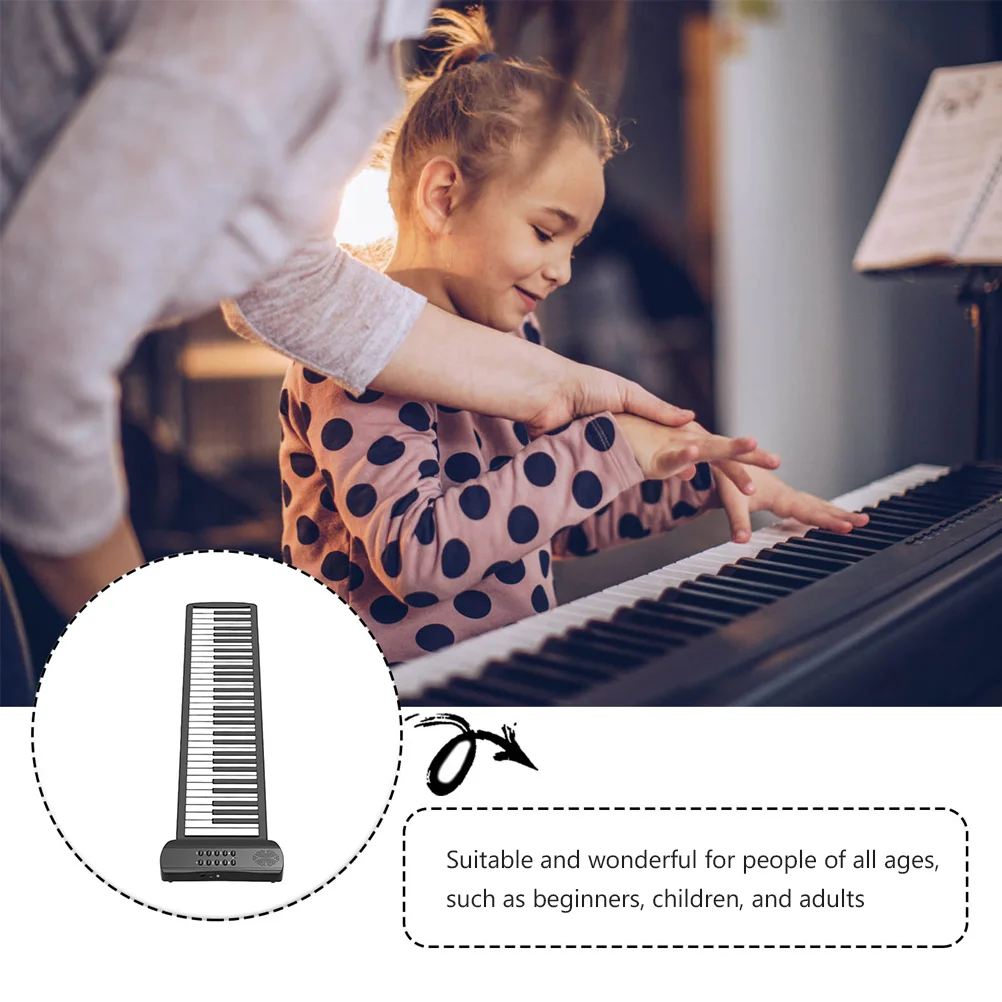 Flexible Music Instrument Roll Piano Electronic Organ Portable Keyboard Roll-up Foldable