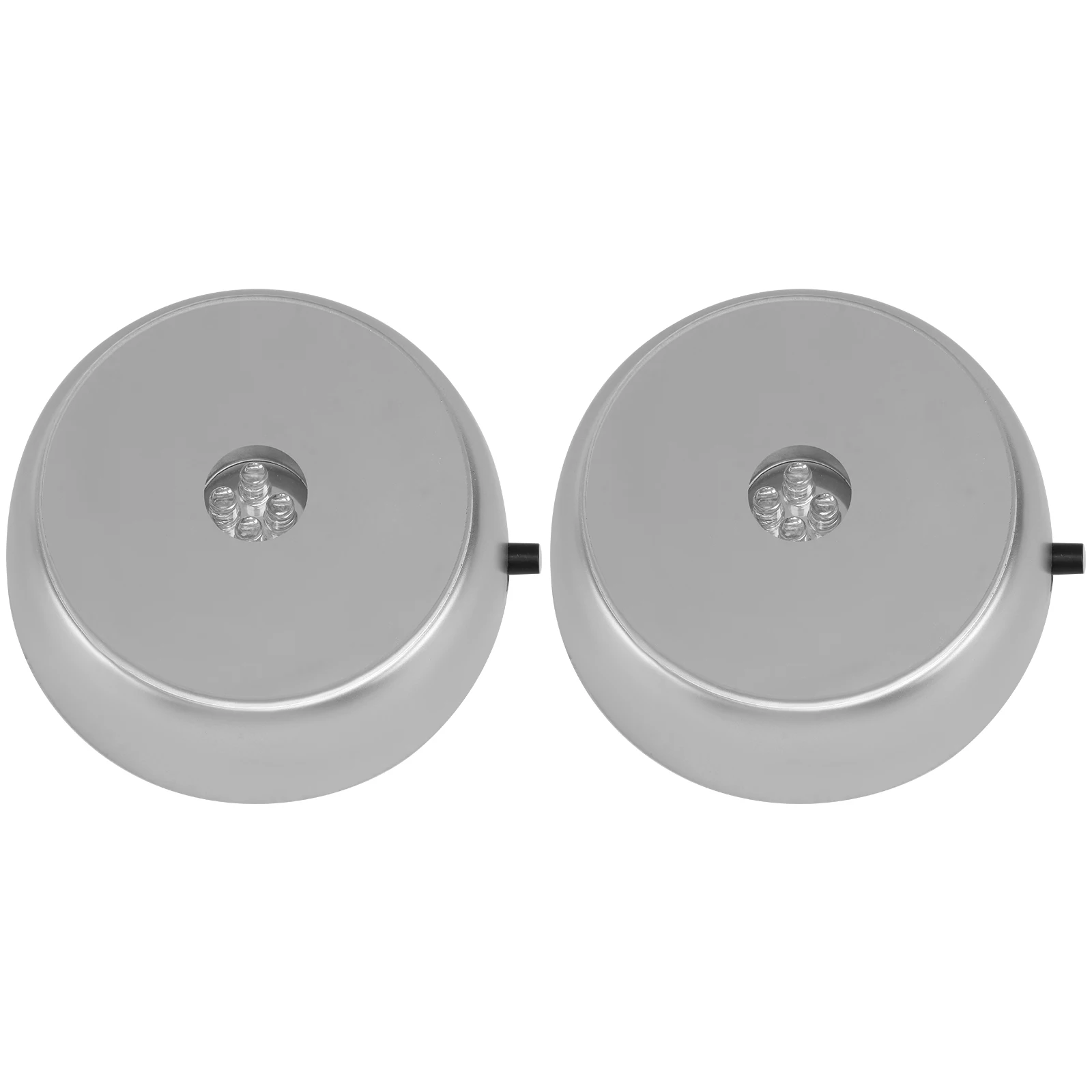 

2pcs LED Display Base Round Light for Crystals Glass Art Silver Color Changing Stand Operated Decorations