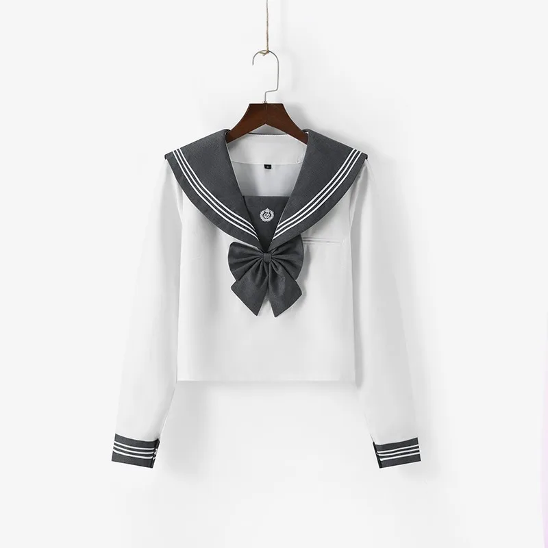 日本の刺繍グレー 3 、日本の JK 制服アカデミー風水ハンドスーツ春と秋の長袖プリーツスカートセット