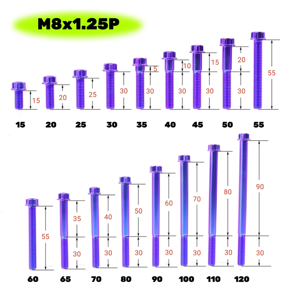 Sempurna M8x15-120 Gr5 Titanium, pegangan pipa depan belakang Caliper Shock braket dudukan baut untuk Yamaha Xmax 300 Vespa Sprint 150