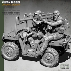 Yufan Model l 1/35 Us Double Sniper And Terrain Vehicle Assembly Model + Resin Soldier  Unmounted Yfww-1991