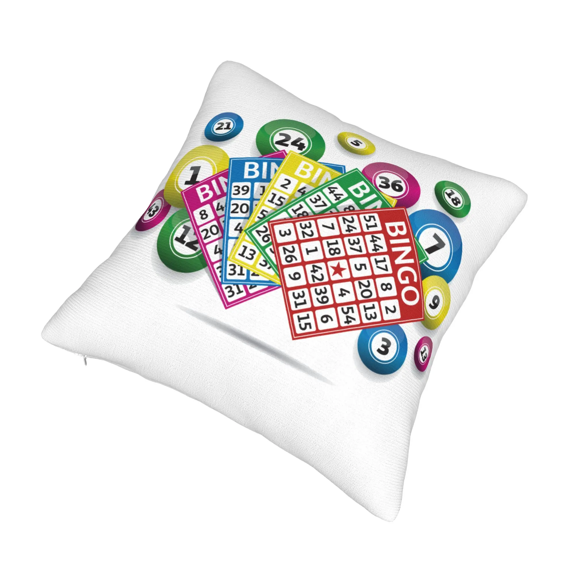 Hot Game Bingo Pillow Covers Decoration Cute  Cushions for Sofa Square Pillowcase