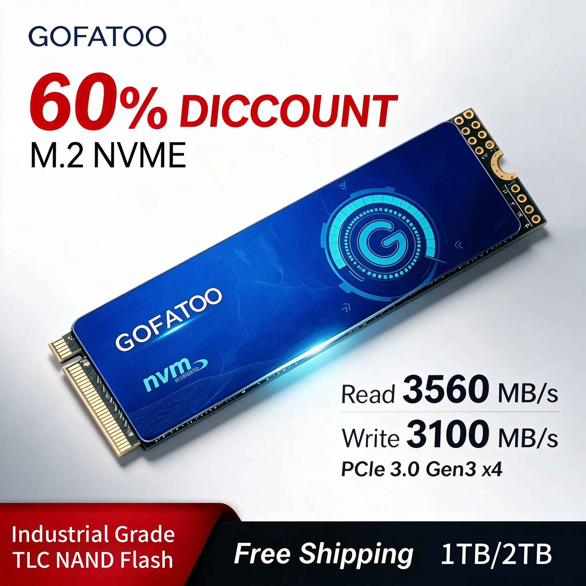 GOFATOO M.2 NVMe SSD drive 2280 PCIe 3.0 x4 Internal Solid State Drive 256GB 512GB 1TB 2TB For Laptop Desktop PC Game Console