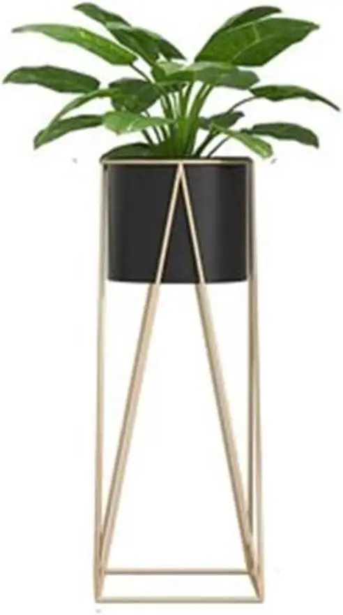 Flower Floor Stand,Medium Fan Embossed Planter Fashion Iron Flower Rack Pot Plant Stand Flower Holder Living Room Indoor Balcony