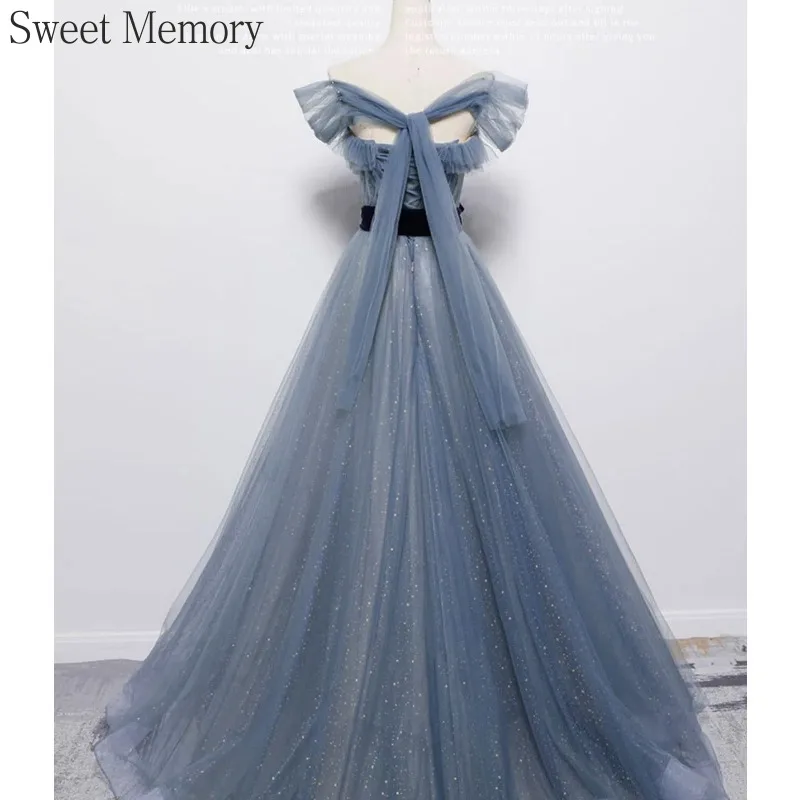 O142 Sweet Memory Blue Prom Avondjurken 2023 Luxe Jurken Sexy Vrouwen Prinses Kerst Jurk Formele Gelegenheid Jurken