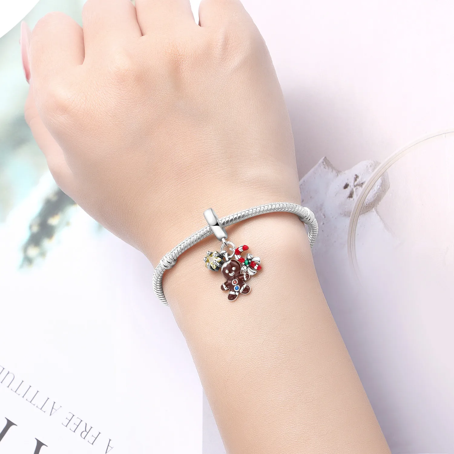 

925 Silver Snowflake Christmas Elk Snowflake Snowman Charms Beads Brand Bracelet Exquisite DIY Jewelry Making Women's Gift