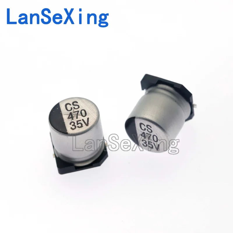 Capacitor eletrolítico alumínio SMD, 10x10.5mm, 470UF, 35V
