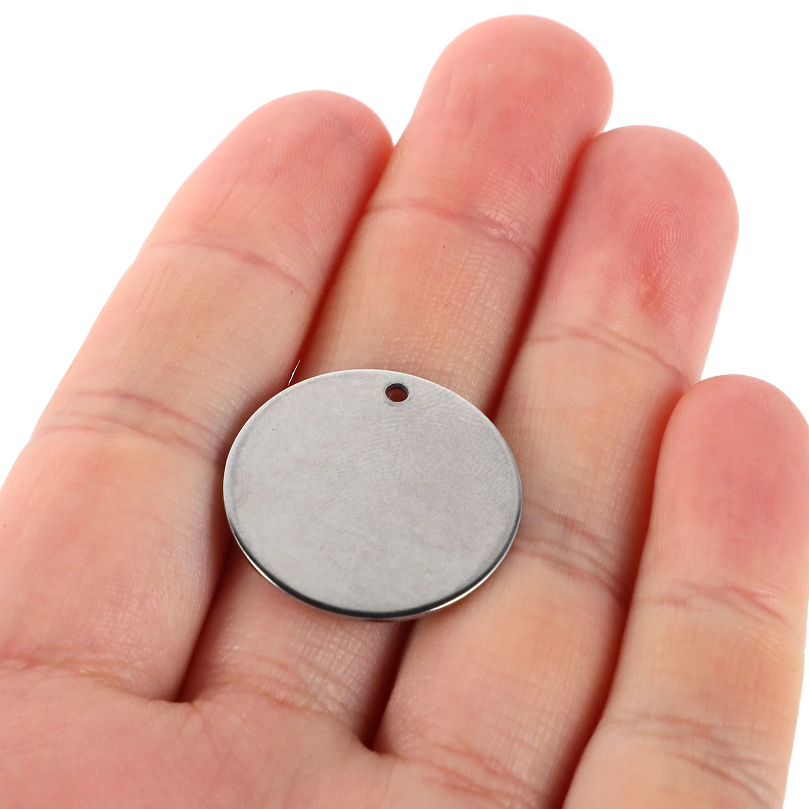 

100Pcs Round Stainless Steel Engravable Dog Tags 25mm Blank Metal Pendants DIY Jewelry Making Charms Stamping Blanks