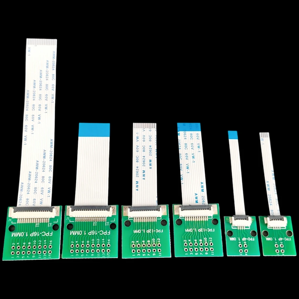 1/5/10 Sets 1.0mm Pitch FFC/FPC Connector Kit - 4P 6P 8P 10P 12P 20P-30P with 50/10/200mm FFC Cable for LCD Screen Camera Module