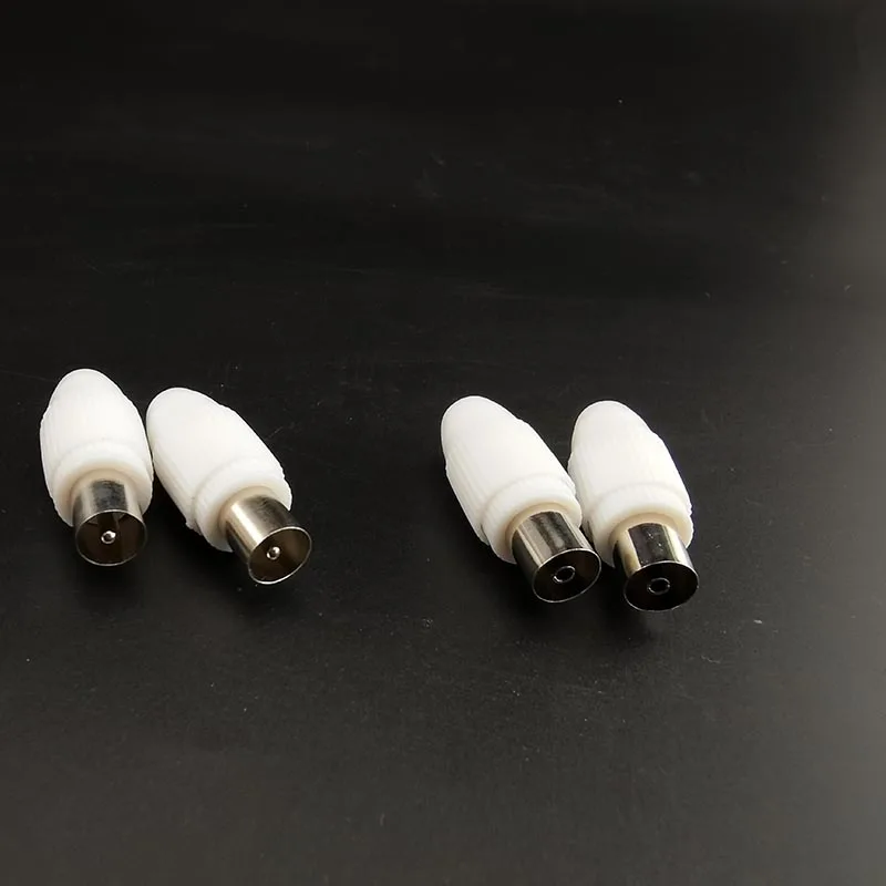5/10 Stuks 75-5 Gratis Lassen Rf Televisie Mannelijke Vrouwelijke Connector Stekker 9.5 Tv Rf Terminal Antenne Adapter Witte Kleur D5