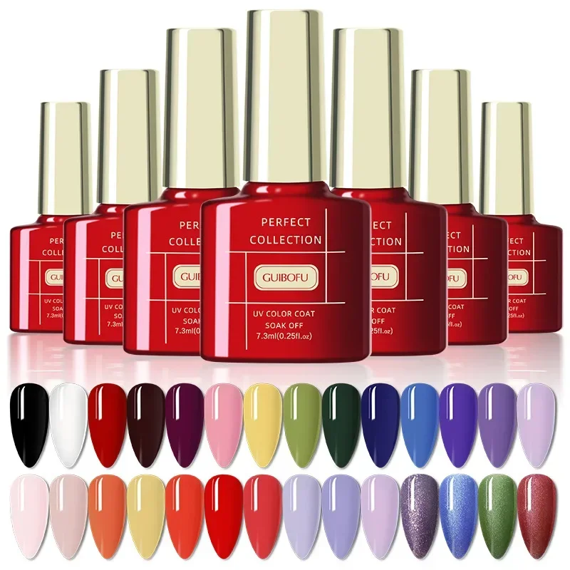 7.3ml Gel Nail Polish 88 Colors Semi-permanent UV Nail Polish Varnish Hybrid Polish Gel Nail Glue Esmalte Top Coat Primer