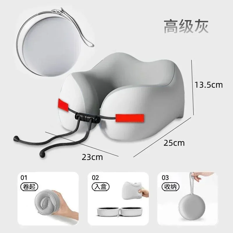 Memory Foam Neck Pillow Portable Ergonomic U Shaped Travel Pillow Airplane Car Home Office Sleep Cervical Support Headrest