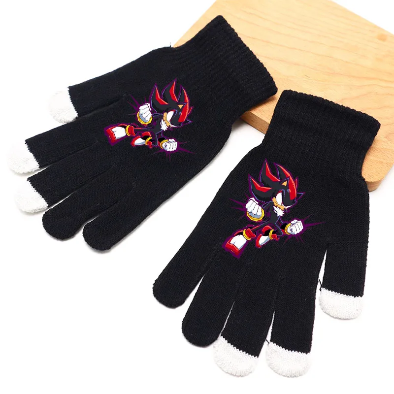 Sonics Kids Anime Printed Glove Children Cartoon Cute Gloves Winter Casual Warm Accessories Shadow The Hedgehog Mitten Xmas Gift