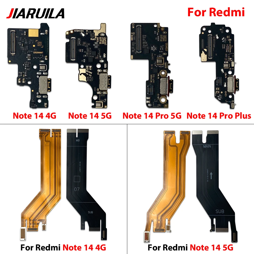 NEW For Xiaomi Redmi Note 14 5G 4G 14 Pro Plus USB Charger Connector Charging Port Micro Board Main LCD Flex Cable Replacement image 3