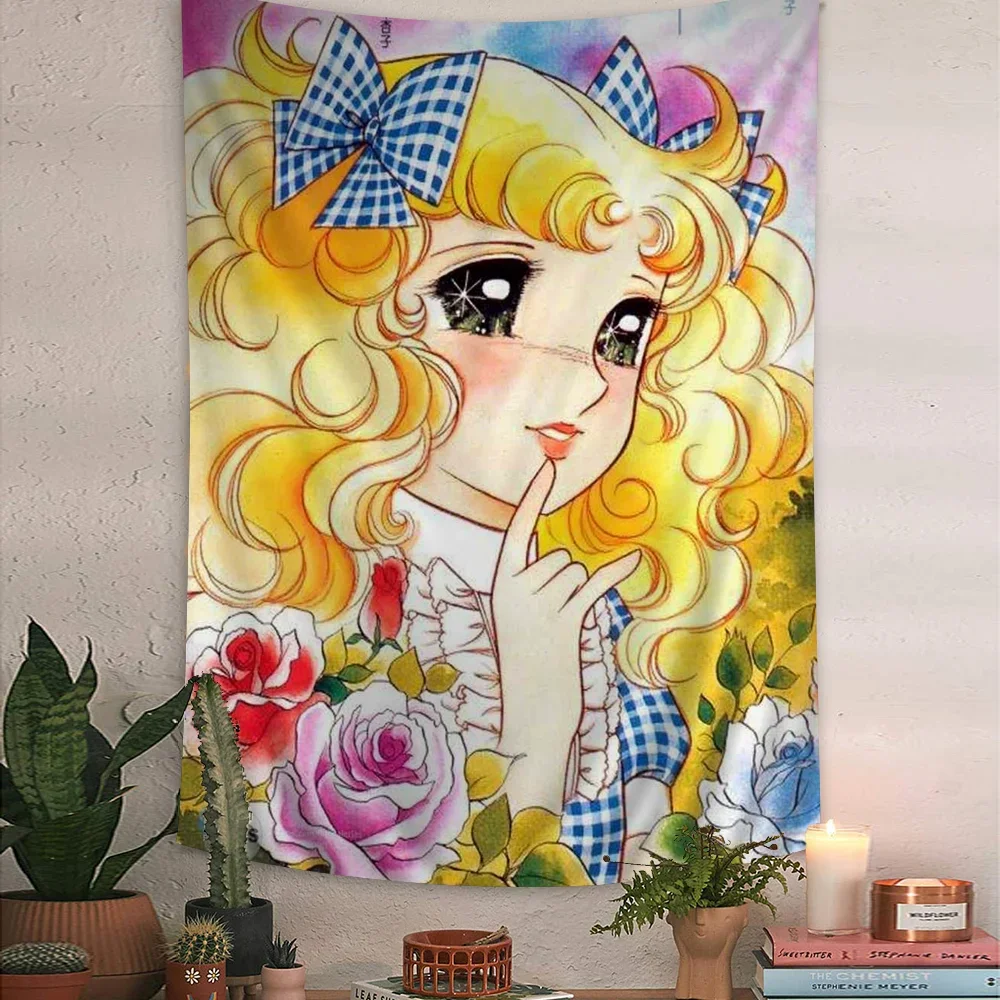 Anime Manga Candy Anime Colorful Tapestry Wall Hanging Bohemian Wall Tapestries Mandala Wall Hanging Sheets