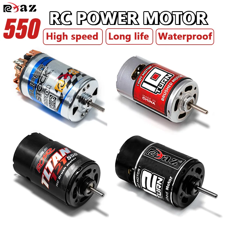 RCXAZ RC Waterproof 550 Low T Brushed Motor High Speed for RC Racing On-Road Drift Off-Road Truck Parts
