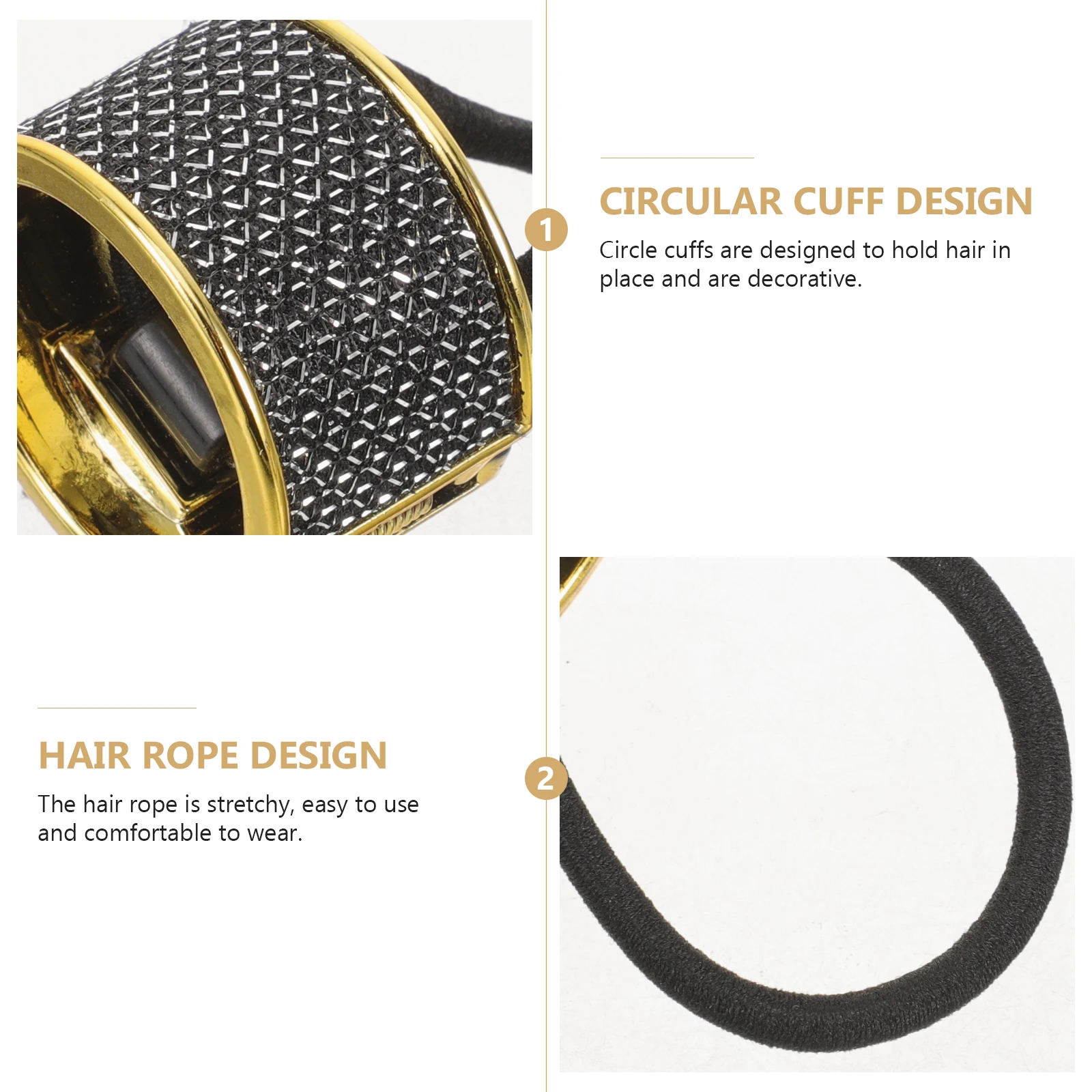 

6 pcs 2 Sets Resin Ties Round Elastic Ponytail Holders For Women Shiny Smooth Surface Hair Bands Daily Wear Gift Hair