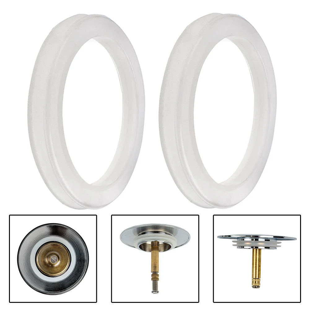 2pc Silicone Basin Drain Ring Gasket Replacement Bathtub Sink Pop-Up Cap Washer- Seal Bath Accesories