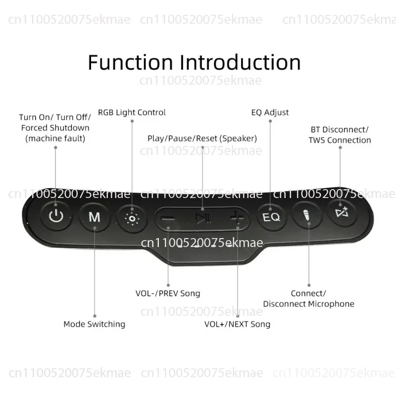 S1615 PRO 500W Wireless Speaker with Deep Bass Stereo Subwoofer, RGB Lighting, Support USB/AUX/Mic-in/HDM1/TWS view 6