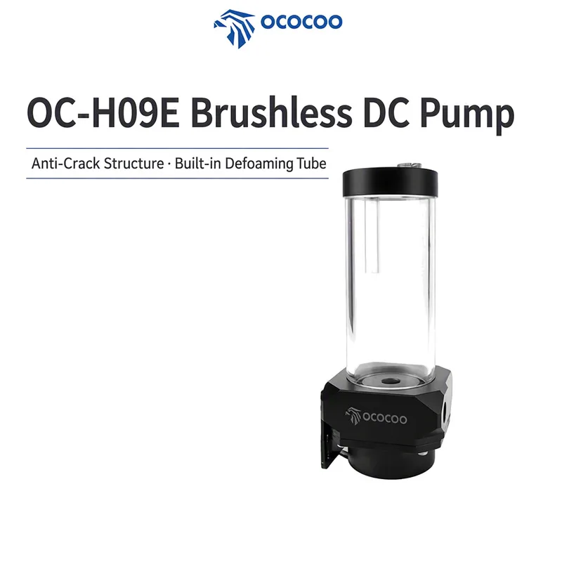 OCOCOO OC-H09E PC Water Cooling Pump Reservoir Combo 1300L/H 5m Head G1/4 DC 12V PWM Brushless Silent Acrylic Tank DIY