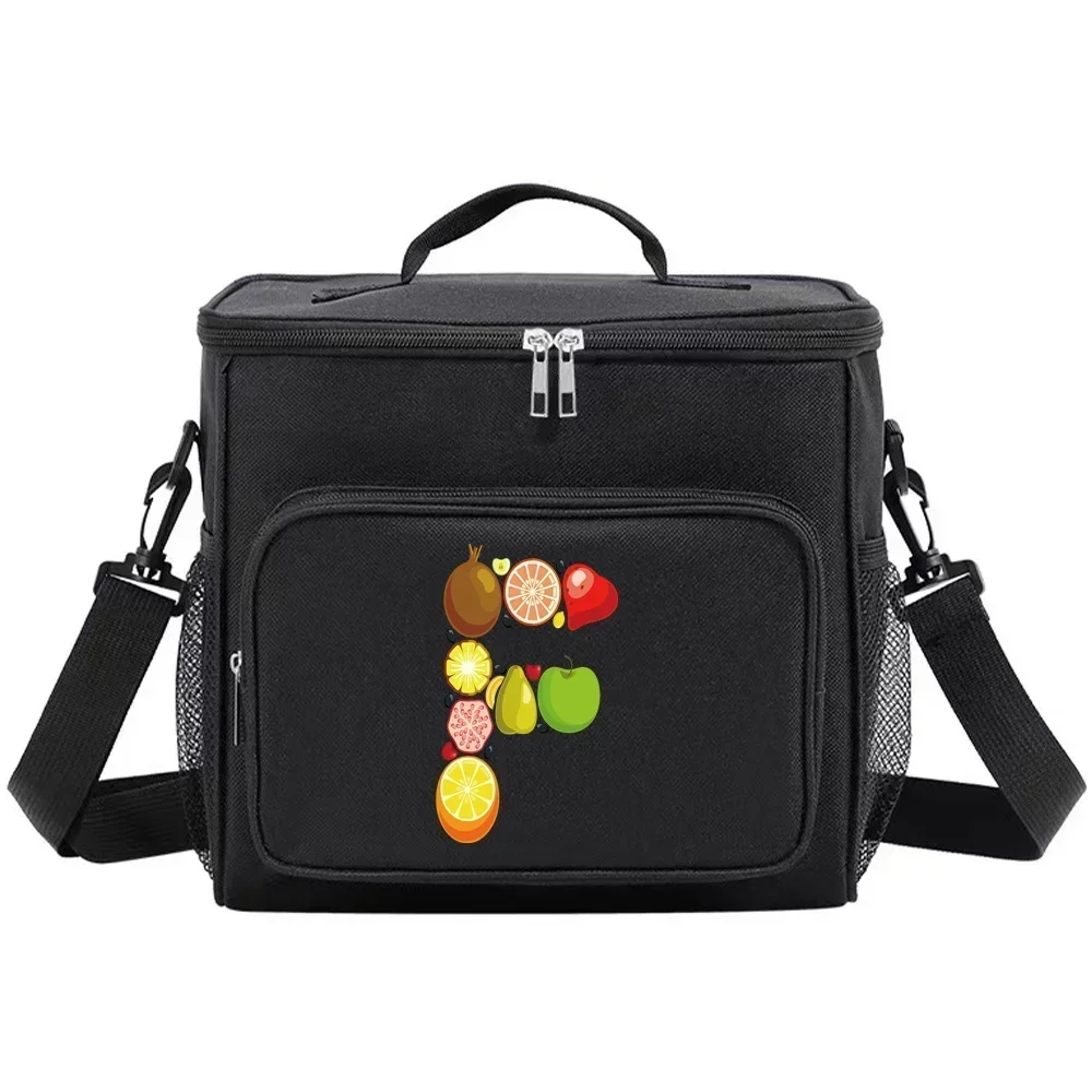 Bolsas aisladas, bolso, caja refrigeradora, organizador térmico, bolsa de almuerzo, almacenamiento de hombro para acampar, bolsa de almuerzo para hombres y mujeres, impresión de frutas