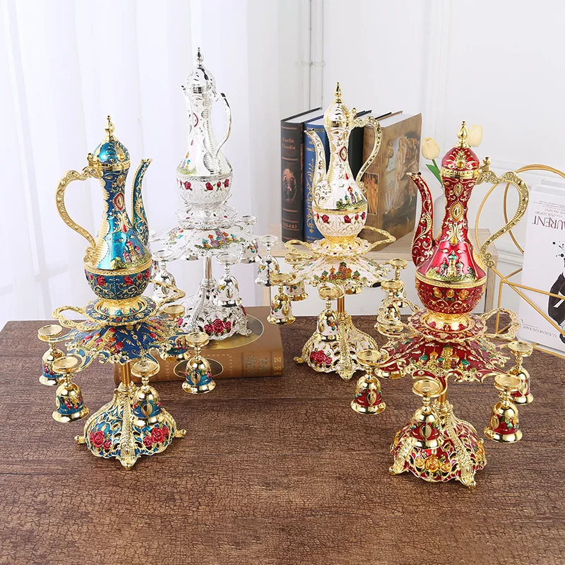 

European light luxury retro wine set set, elegant and exquisite antique wine glass wine pot