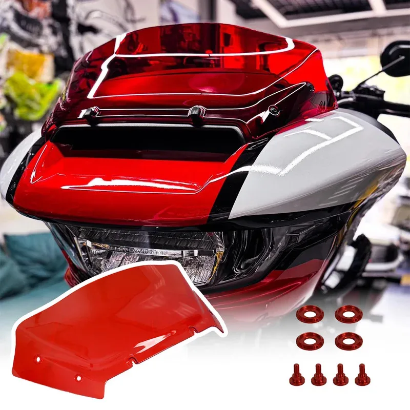 

9" Motorcycle Accessories Wave Windshield Windscreen with Screws for Harley Touring CVO 121 117 Road Glide ST FLTRXSE 2023-2024