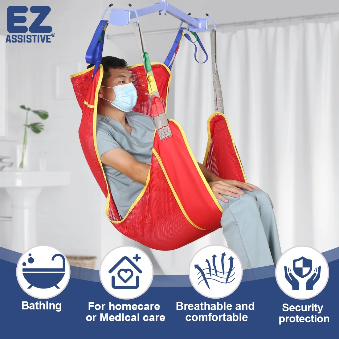 Sangle de transfert corporel Ehucon, ajustement universel, soutien sécurisé, soins attentifs pour personnes âgées et handicapées, usage domestique/soins infirmiers