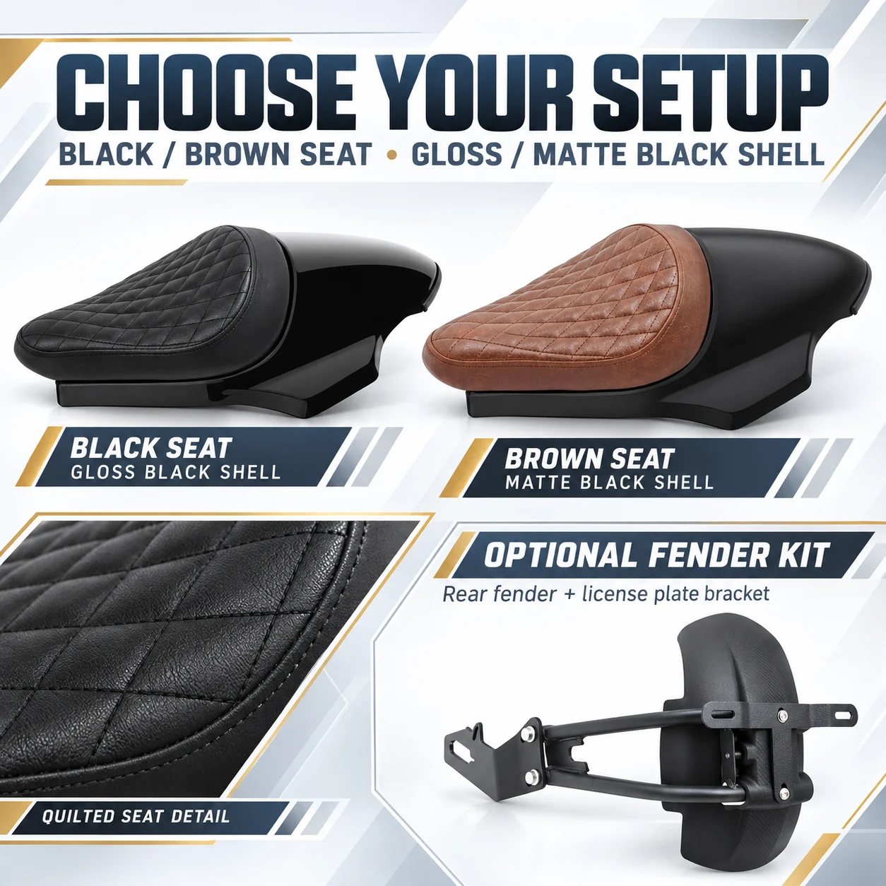 Motorcycle Seat Cushion With Short Tail Light Fit HYOSUNG GV300S GVS300 Spare Accessories