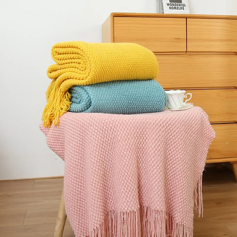 

Waffle Blanket Cover for Sofa, Bed Throw Shawls, Couch, Office, Nap, Nap, Hotel, End Towel
