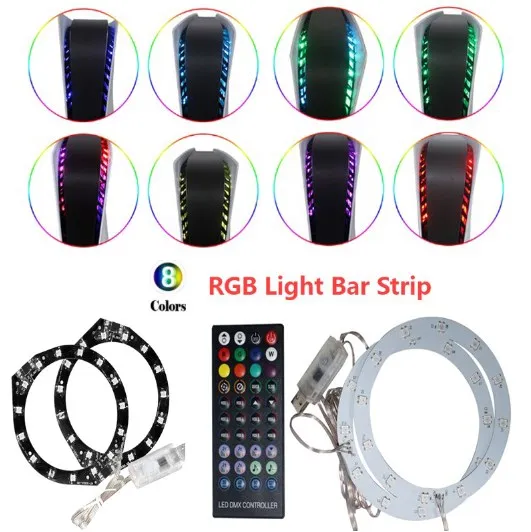 5V 8-Color RGB Atmosphere For PS5 Host Light Strip LED Sticker for PS 5 Console Light Games Accessories with Remote Control