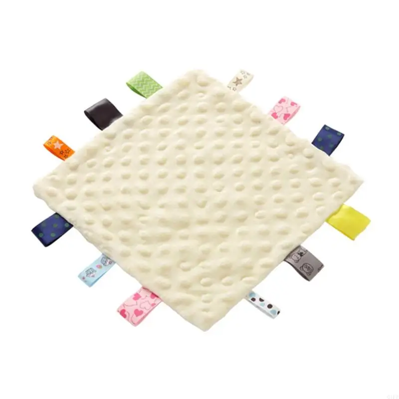 

Q1FE Baby Appease Towel Soft Soother Teether Infants Comfort Sleeping Nursing Cuddling Square Sensory Security Blanket