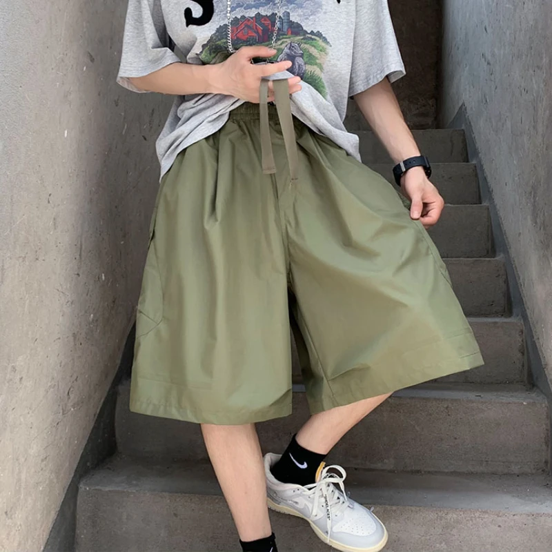 Men Shorts Casual High Street Baggy Teens Retro Design Dynamic Fashion Japanese Cool All-match Harajuku Trousers Popular Korean