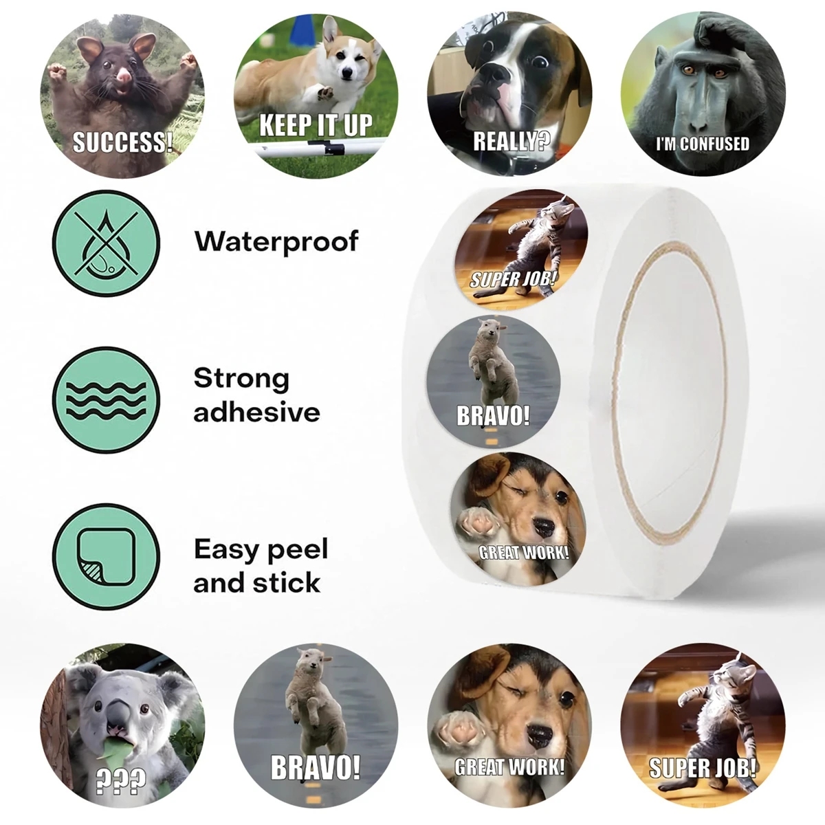 500 قطعة 1 ''ملصقات تحفيزية مضحكة 10 تصاميم ملصقات مكافأة هدية الديكور لعبة علامة اللعبة لوازم مكتبية #3