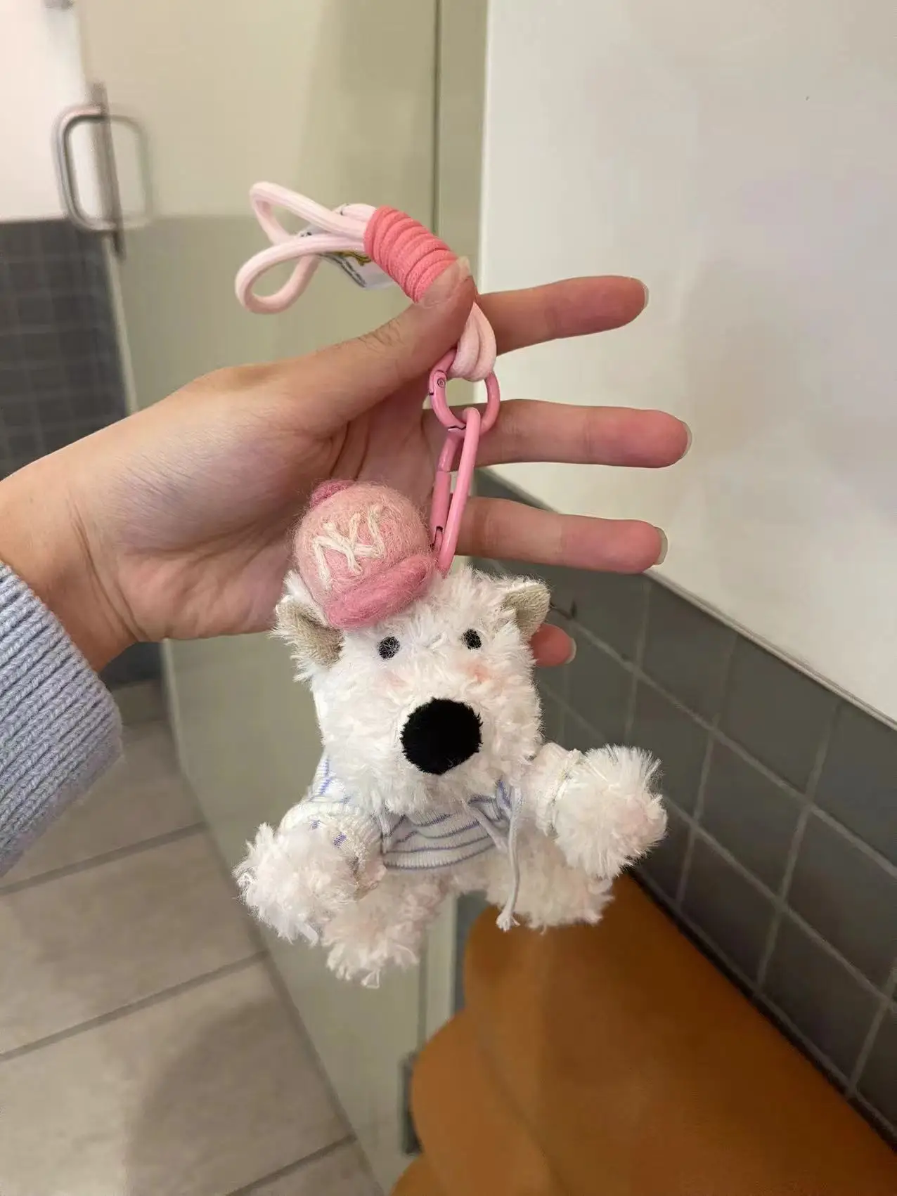 West Highland Dog. Dog Doll Key Chain Plush Toy Dog Cartoon Doll Cute Bag Book Bag Hanging Ornament Versatile Couple sisters