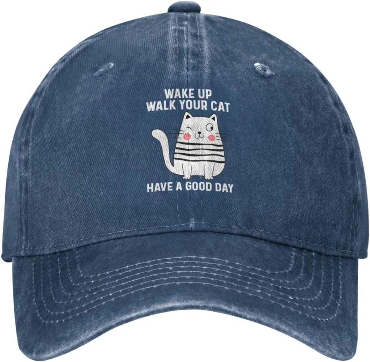 Wake Up Walk Your Cat Have A Good Days Hat Men Baseball Cap Adjustable Hat