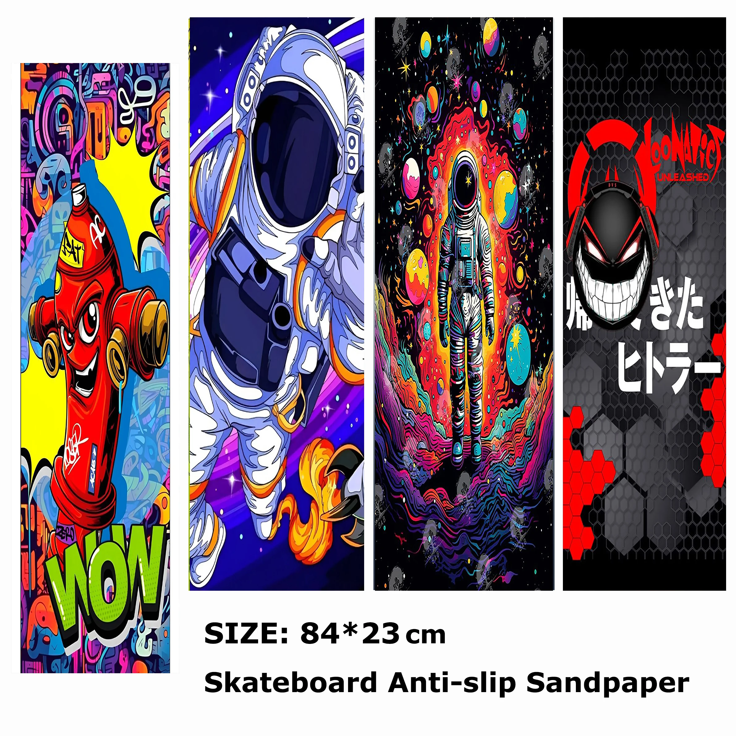 

Grinning Cartoon Red Pattern Electric Scooter Anti-slip Sticker Sandpaper Skateboard Grip Tape Sheet 84*23cm