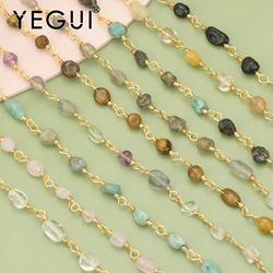 YEGUI C324,chain,nickel free,18k gold plated,copper,natural stone,hand made,diy bracelet necklace,jewelry making,1m/lot