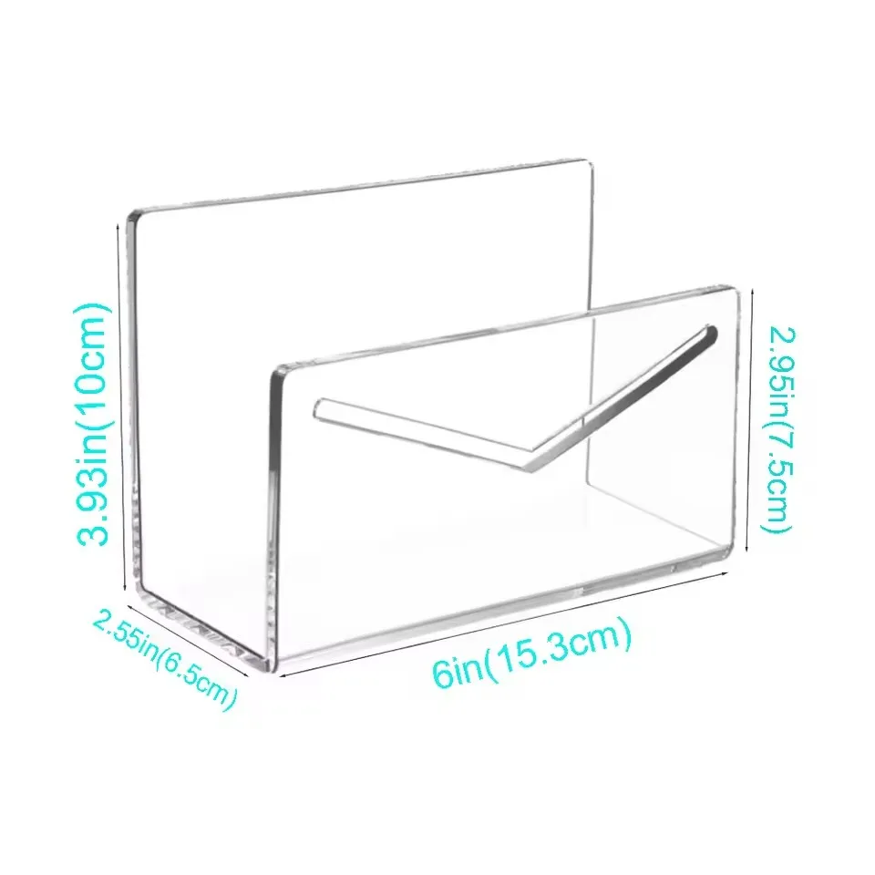 منظم البريد حامل رسائل مكتب أكريليك واضح منظم رسائل البريد سطح المكتب ملف مغلف تخزين الرف حامل بريد أكريليك