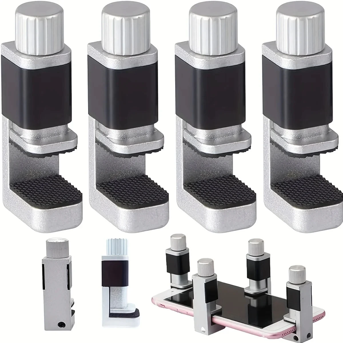 4 Peças de Grampos para Reparo de Celulares, Ferramentas Ajustáveis para Recondicionamento de Telas de Celular, Grampos de Fixação de Tela, Ferramentas de Fixação com Clipe
