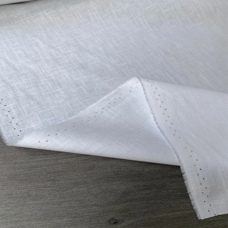 

Белая весенне-летняя ткань из льна и хлопка, приятная для кожи, прохладная и дышащая рубашка и юбка, слегка прозрачная ткань