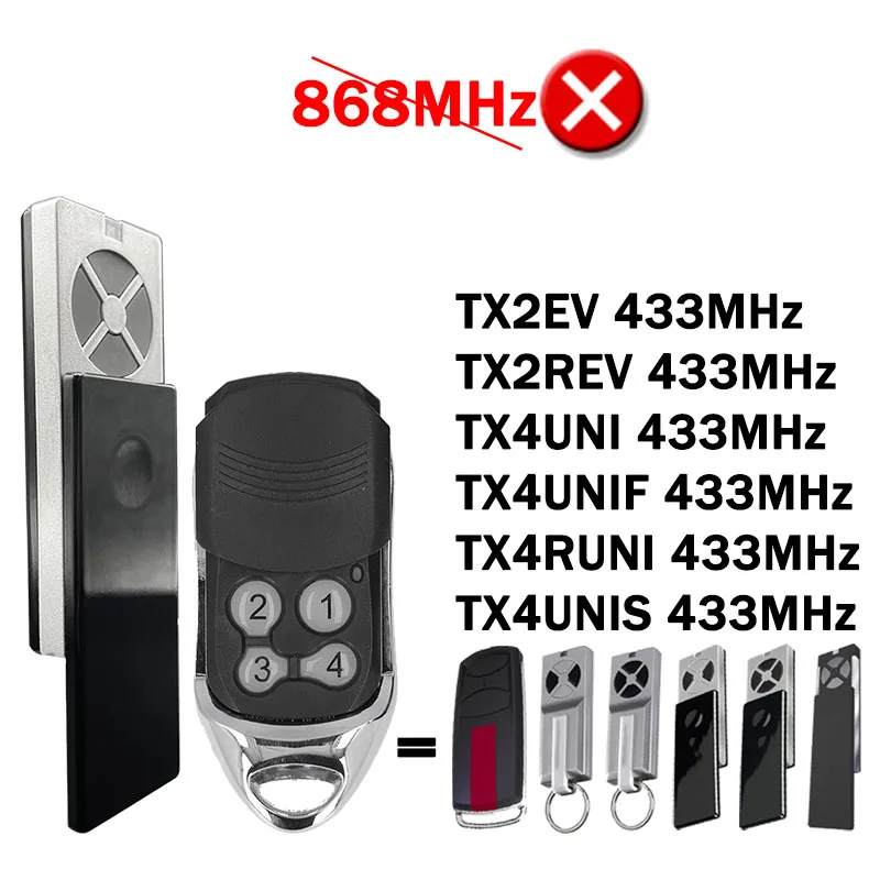 5PCS LiftMaster Chamberlain TX4UNI TX2EV TX4UNIS TX2REV TX4UNIF TX4RUNI Garage Door Opener Remote Control 433MHz Type TX4UNI