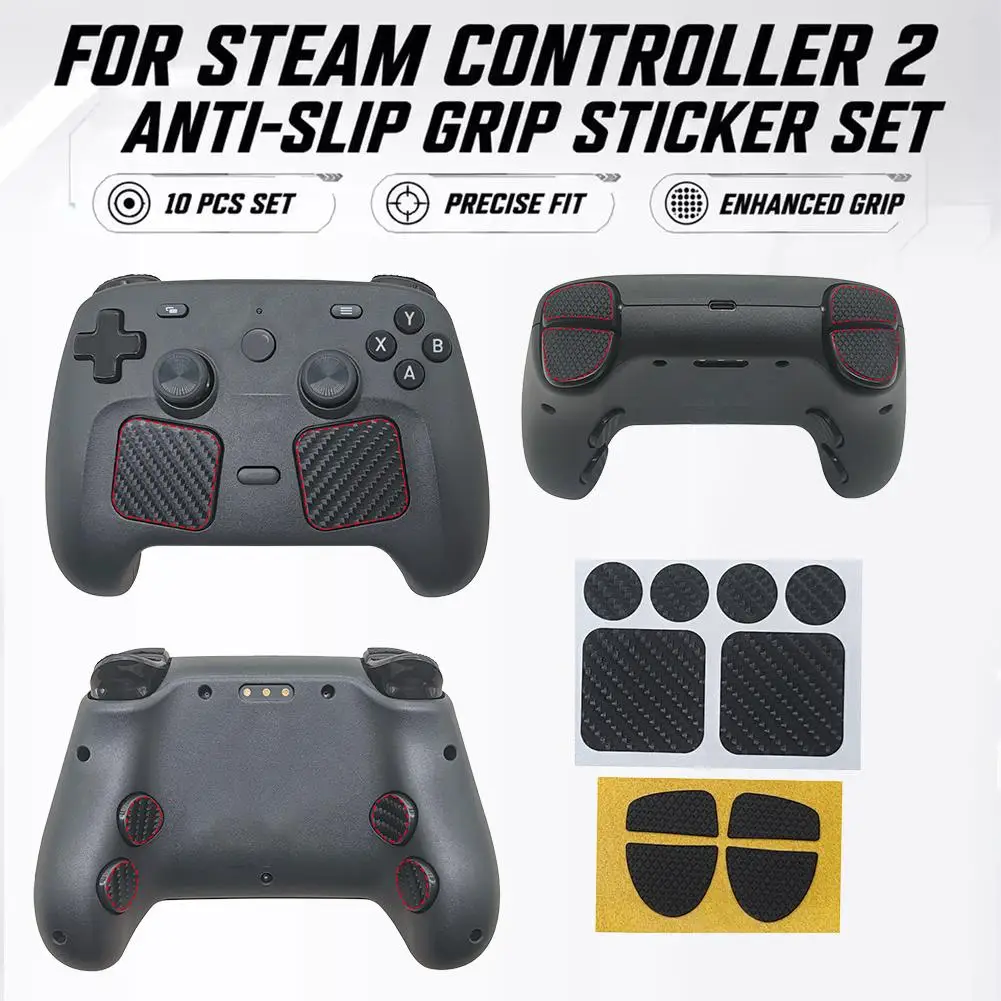 Anti-Slip Grip Stickers for Steam Controller 2 Sweat Resistant Textured Protective Pad Game Handle Touchpad Skin Sticker
